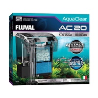 Fluval AquaClear AC 20 Hang On Power Filter 379 L/H - For Aquariums up to 76 L #19595