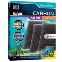 Fluval AquaClear Activated Carbon Insert 3 x 50g for AC 20/Mini & AC 30/150 Filters #19642