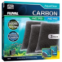 Fluval AquaClear Activated Carbon Insert 3 x 145g for AC 70/300 & AC 110/500 Filters #19646