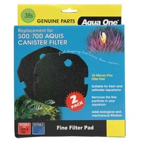 Aqua One Black Sponge Pad 38s 35ppi -2 Pack- Aquis 500/700 #25038S