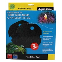 Aqua One Black Sponge Pad 40s 35ppi - 2 Pack - Aquis 1000/1200 #25040s