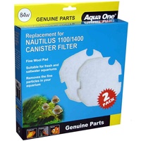 Aqua One White Wool Pad 84w (2 Pack) #25084w - Nautilus 1100/1400