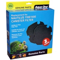 Aqua One Black Sponge Pad 85s (2 Pack) #25085S - Nautilus 1100/1400