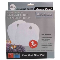 Aqua One White Wool Pad 401w - 2 Pack - Aquis 550/750 #25401w