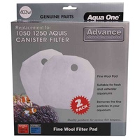 Aqua One White Wool Pad 403w - 2 Pack - Aquis 1050/1250 #25403w