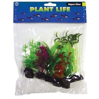 Aqua One Mini Plastic Plants Mix (6 Pack) #28000