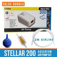 Aqua One Stellar 200 Aquarium Air Pump Kit