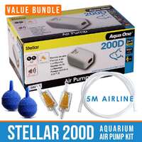 Aqua One Stellar 200D Aquarium Air Pump Kit - Twin Outlet