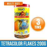 3 x Tetra TetraColor Tropical Flakes 200g - Colour Enhancing Flake
